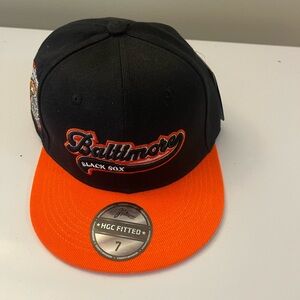 Baltimore Black Sox Fitted Hat - Black and Orange